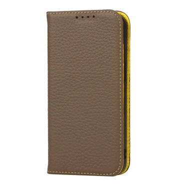 Housse iPhone 13 mini Portefeuille Support Cuir Véritable Modèle 3