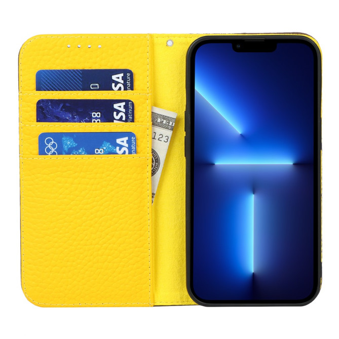 Housse iPhone 13 mini Portefeuille Support Cuir Véritable Modèle 3