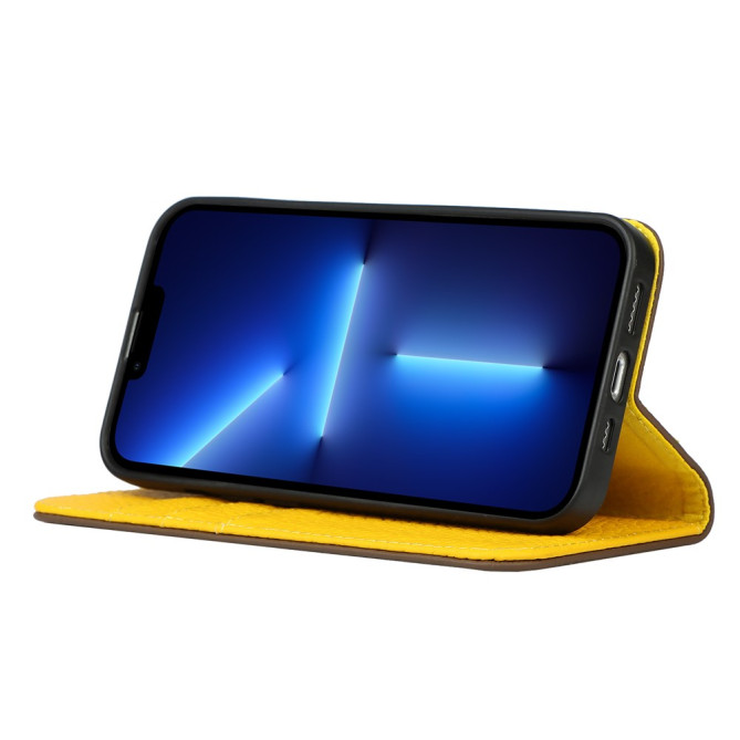 Housse iPhone 13 mini Portefeuille Support Cuir Véritable Modèle 3