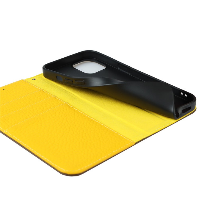 Housse iPhone 13 mini Portefeuille Support Cuir Véritable Modèle 3