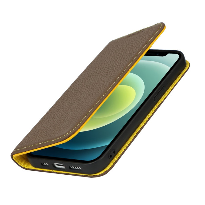 Housse iPhone 13 mini Portefeuille Support Cuir Véritable Modèle 3