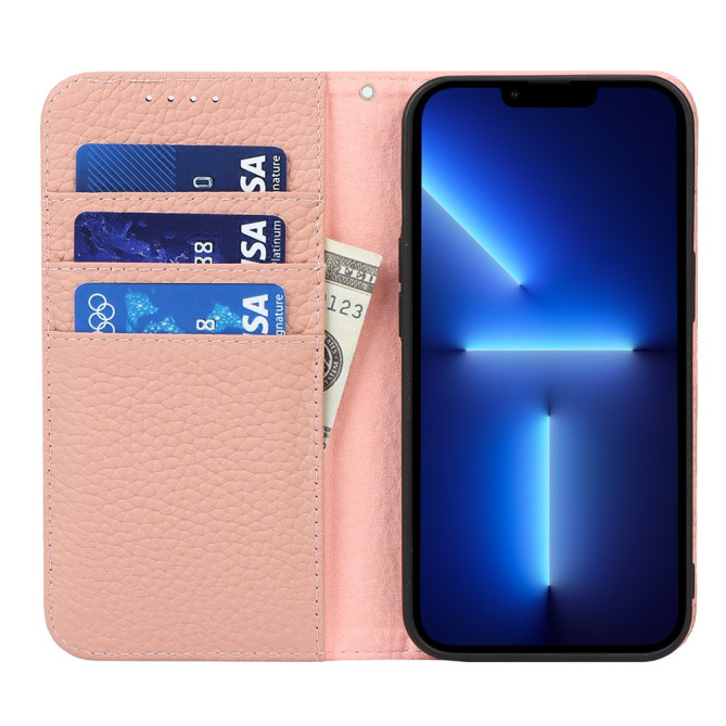 Housse iPhone 13 mini Portefeuille Support Cuir Véritable Modèle 3