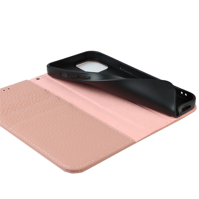 Housse iPhone 13 mini Portefeuille Support Cuir Véritable Modèle 3