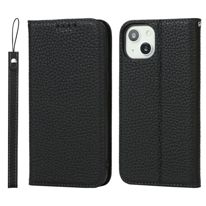 Housse iPhone 13 mini Portefeuille Support Cuir Véritable Modèle 3