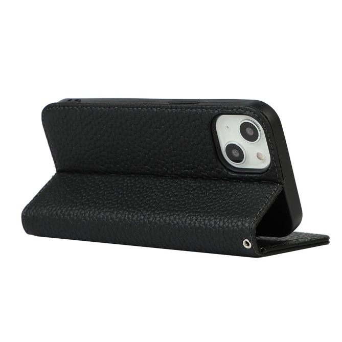 Housse iPhone 13 mini Portefeuille Support Cuir Véritable Modèle 3