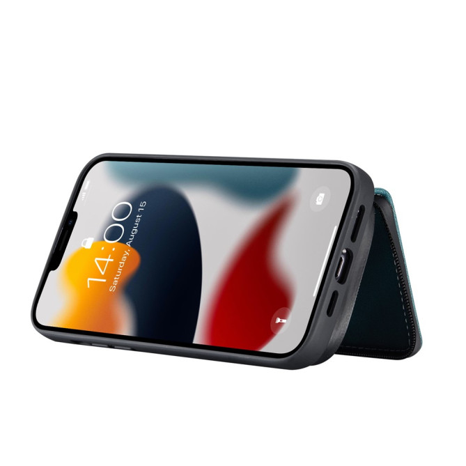 Housse iPhone 13 mini YB Portefeuille Fermeture Éclair Magnétique