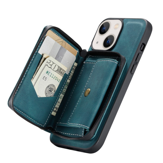 Housse iPhone 13 mini YB Portefeuille Fermeture Éclair Magnétique