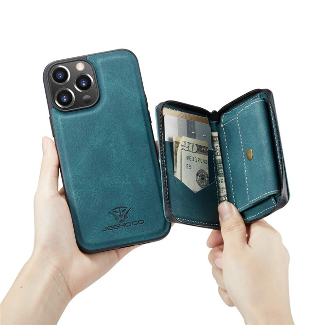 Housse iPhone 13 mini YB Portefeuille Fermeture Éclair Magnétique