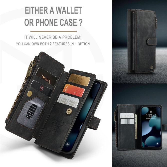 Housse iPhone 13 mini CASEME Portefeuille Fermeture Éclair
