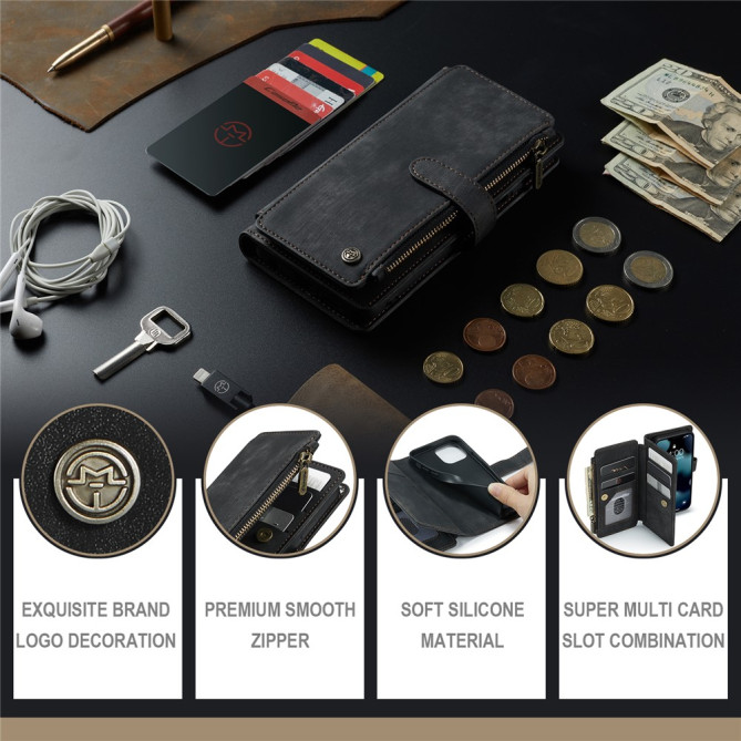 Housse iPhone 13 mini CASEME Portefeuille Fermeture Éclair