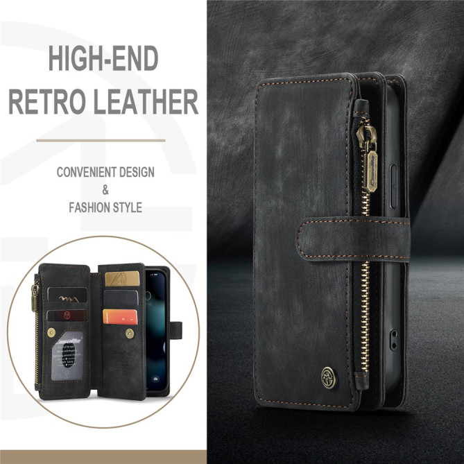 Housse iPhone 13 mini CASEME Portefeuille Fermeture Éclair