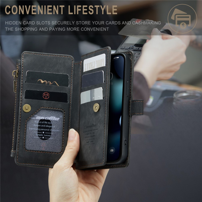 Housse iPhone 13 mini CASEME Portefeuille Fermeture Éclair