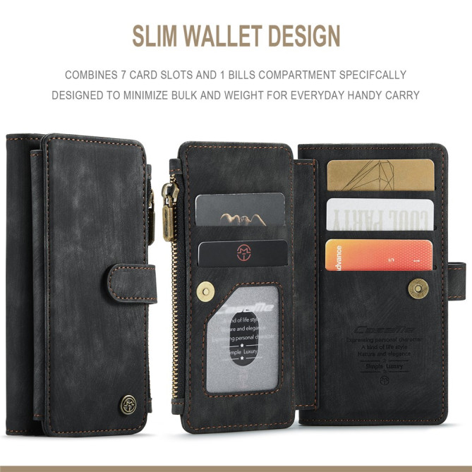 Housse iPhone 13 mini CASEME Portefeuille Fermeture Éclair