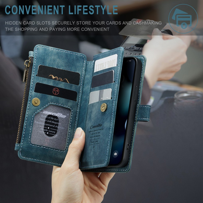 Housse iPhone 13 mini CASEME Portefeuille Fermeture Éclair