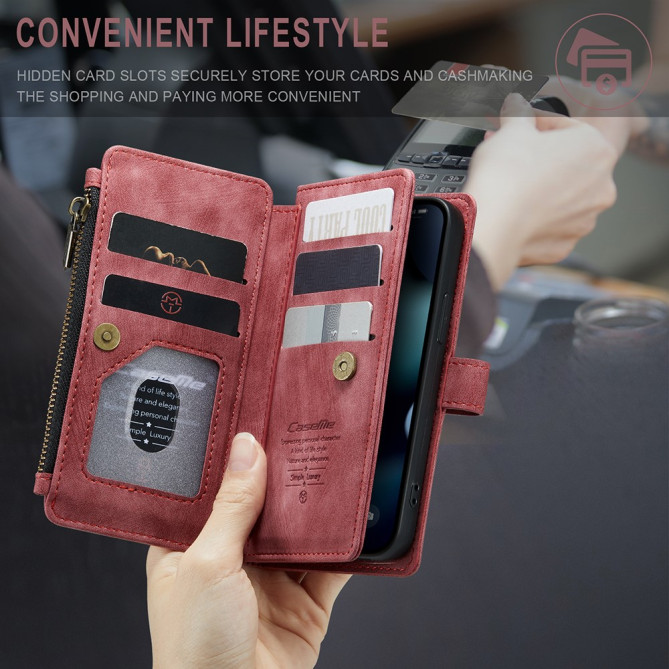 Housse iPhone 13 mini CASEME Portefeuille Fermeture Éclair