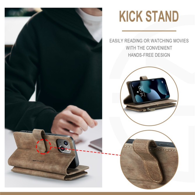 Housse iPhone 13 mini CASEME Portefeuille Fermeture Éclair