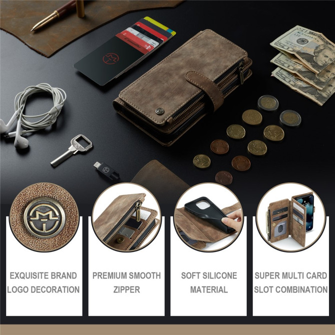 Housse iPhone 13 mini CASEME Portefeuille Fermeture Éclair
