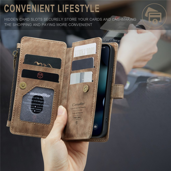 Housse iPhone 13 mini CASEME Portefeuille Fermeture Éclair