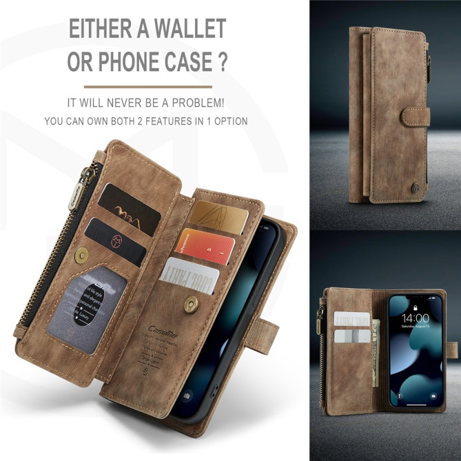 Housse iPhone 13 mini CASEME Portefeuille Fermeture Éclair