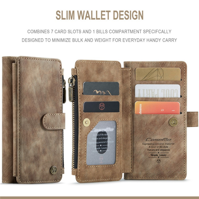 Housse iPhone 13 mini CASEME Portefeuille Fermeture Éclair