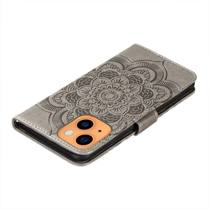 Housse iPhone 13 mini Mandala Floral Portefeuille Support Modèle 2