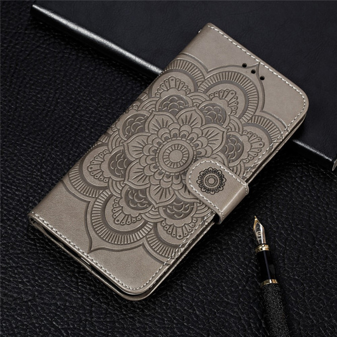 Housse iPhone 13 mini Mandala Floral Portefeuille Support Modèle 2