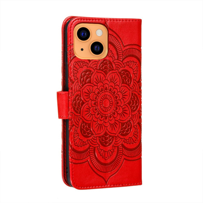 Housse iPhone 13 mini Mandala Floral Portefeuille Support Modèle 2