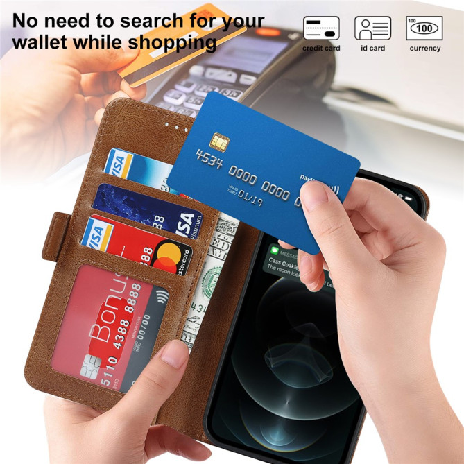 Housse iPhone 13 mini Portefeuille RFID Rétro