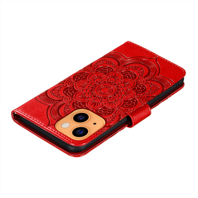 Housse iPhone 13 mini Mandala Floral Portefeuille Support Modèle 2