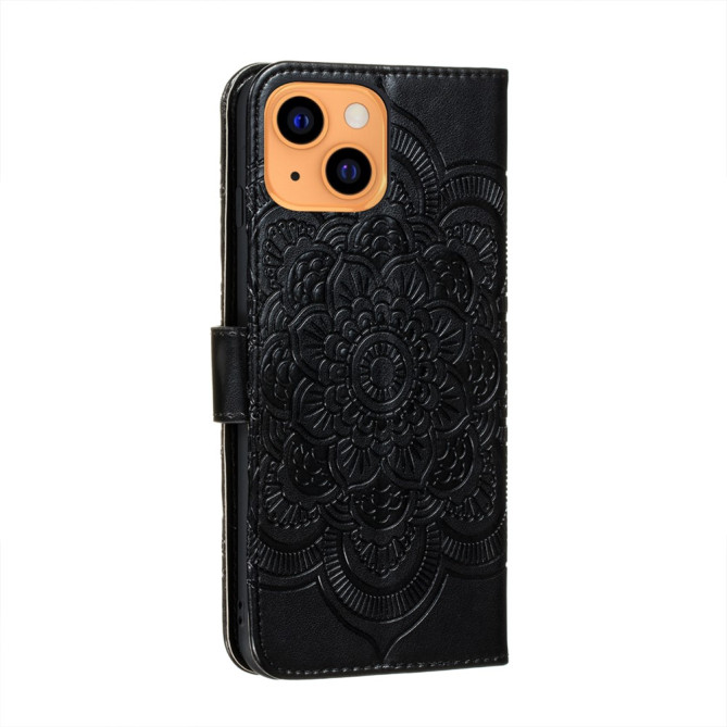Housse iPhone 13 mini Mandala Floral Portefeuille Support Modèle 2