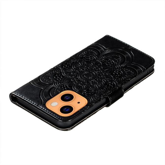Housse iPhone 13 mini Mandala Floral Portefeuille Support Modèle 2