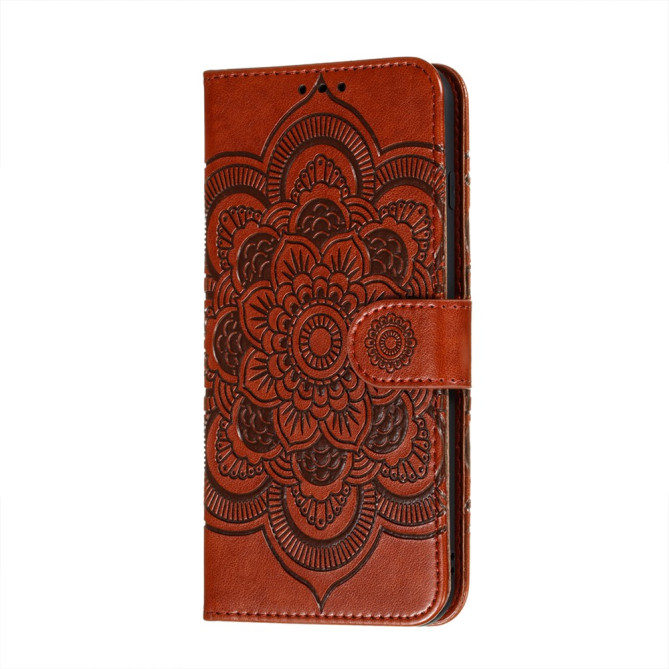 Housse iPhone 13 mini Mandala Floral Portefeuille Support Modèle 2