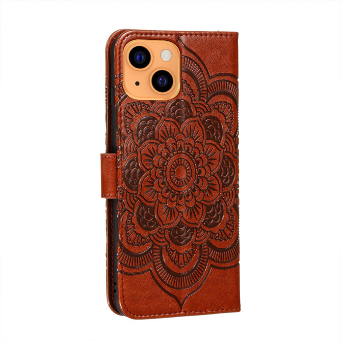 Housse iPhone 13 mini Mandala Floral Portefeuille Support Modèle 2