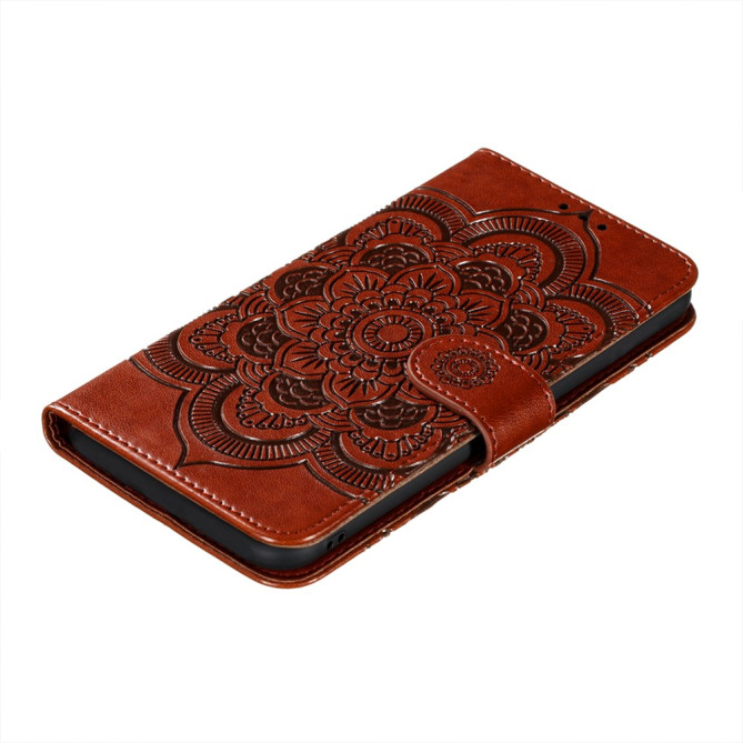 Housse iPhone 13 mini Mandala Floral Portefeuille Support Modèle 2