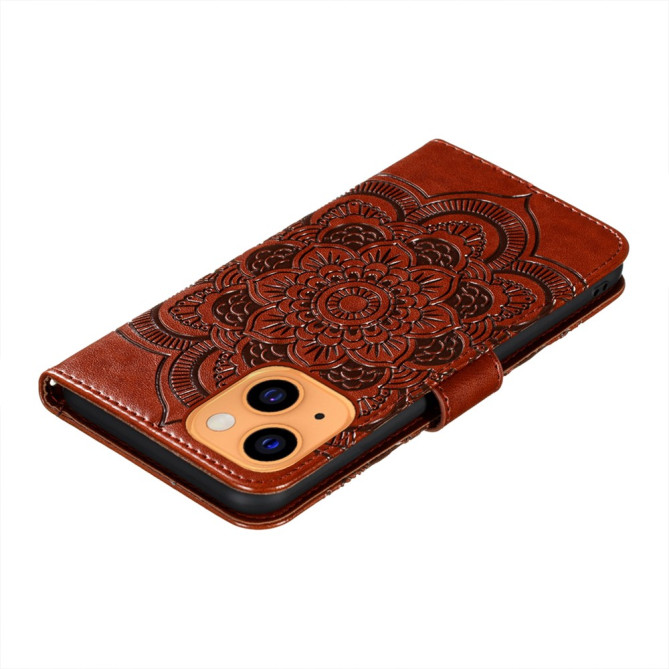 Housse iPhone 13 mini Mandala Floral Portefeuille Support Modèle 2