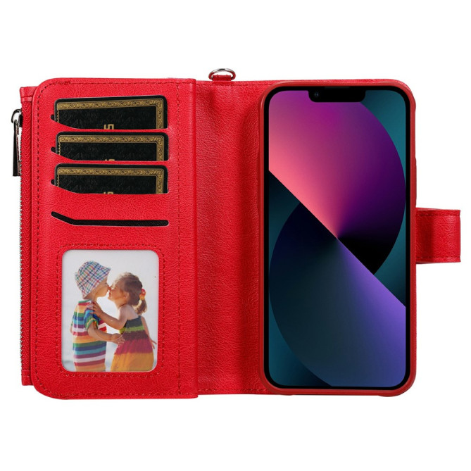 Housse iPhone 13 mini Portefeuille Fermeture Éclair Magnétique