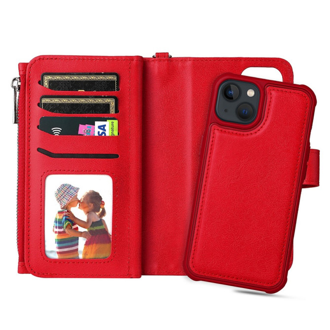 Housse iPhone 13 mini Portefeuille Fermeture Éclair Magnétique