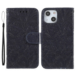 Housse iPhone 13 mini Dentelle Fleurie Portefeuille Support
