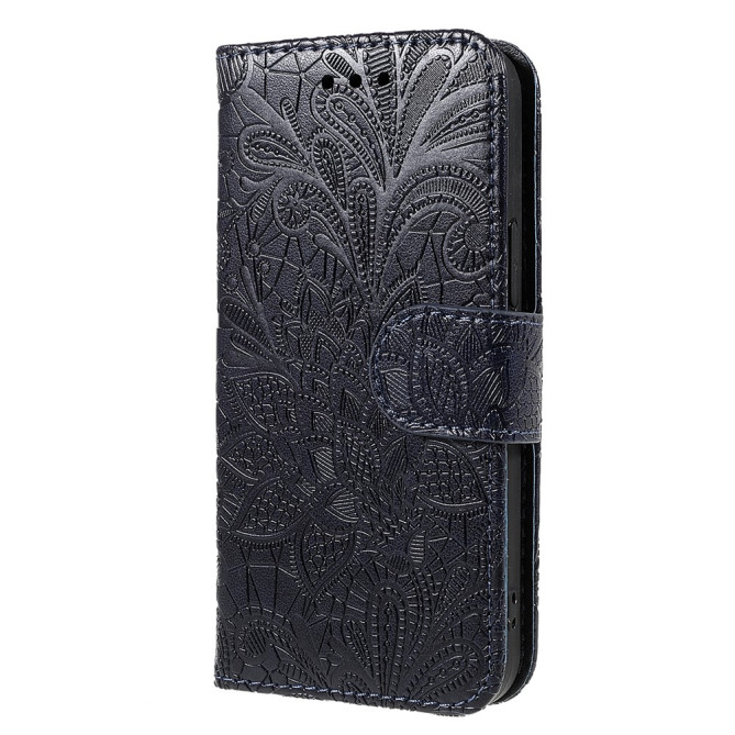 Housse iPhone 13 mini Dentelle Fleurie Portefeuille Support