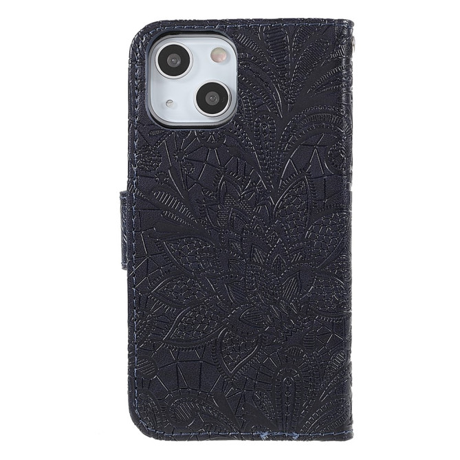 Housse iPhone 13 mini Dentelle Fleurie Portefeuille Support