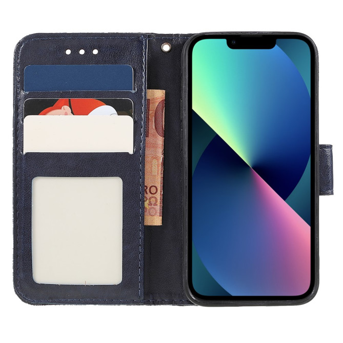 Housse iPhone 13 mini Dentelle Fleurie Portefeuille Support