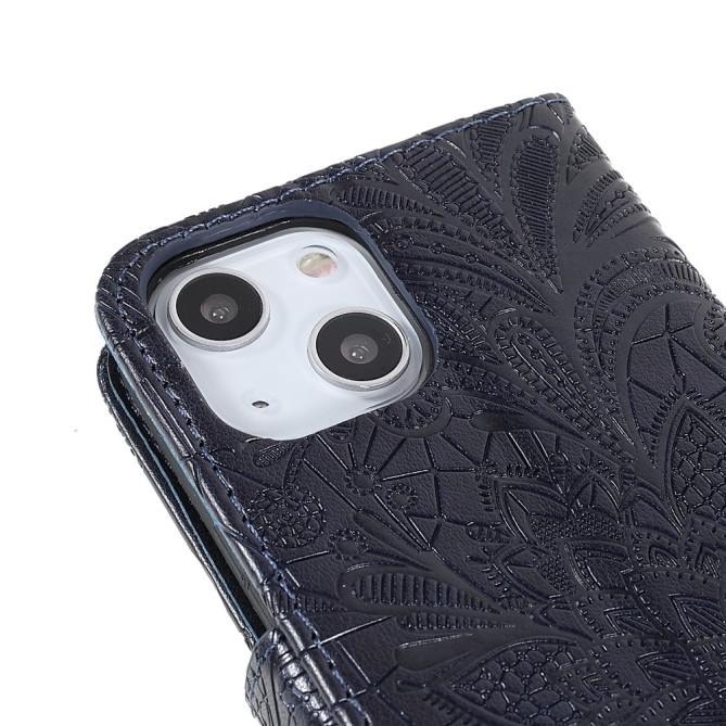 Housse iPhone 13 mini Dentelle Fleurie Portefeuille Support