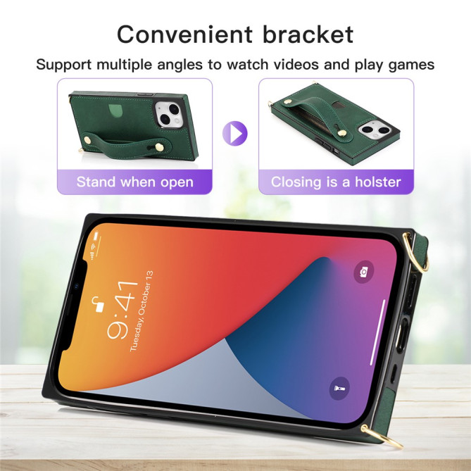 Housse iPhone 13 mini Portefeuille Support avec Dragonne Modèle 3