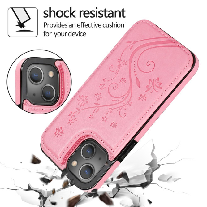 Housse iPhone 13 mini Fleurs Portefeuille Support Modèle 2