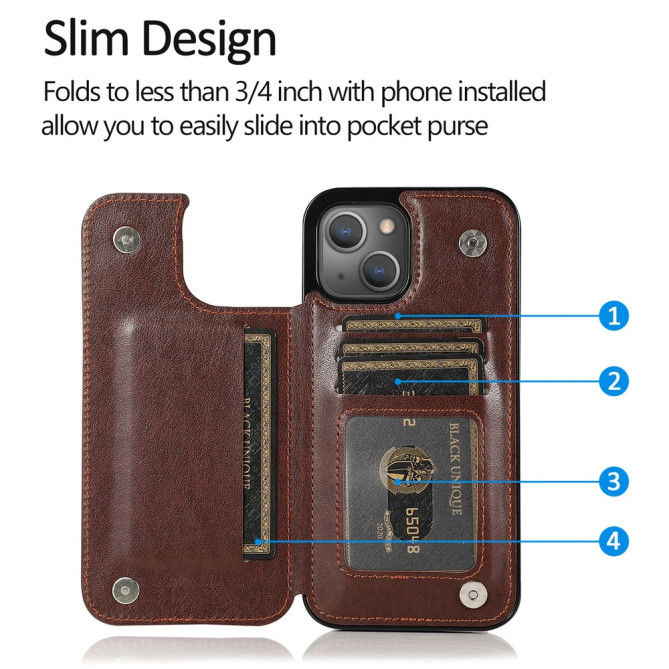 Housse iPhone 13 mini Fleurs Portefeuille Support Modèle 2
