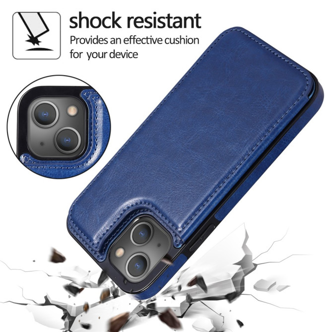 Housse iPhone 13 mini Portefeuille Support Crazy Horse Modèle 2