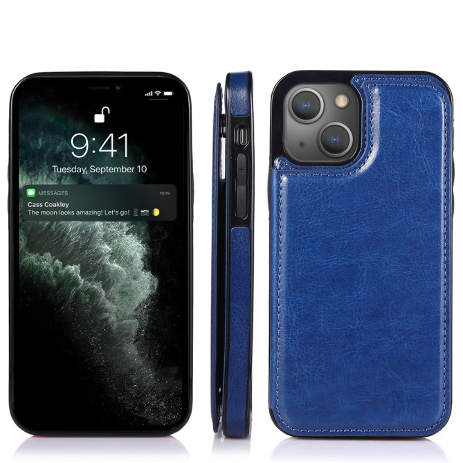 Housse iPhone 13 mini Portefeuille Support Crazy Horse Modèle 2