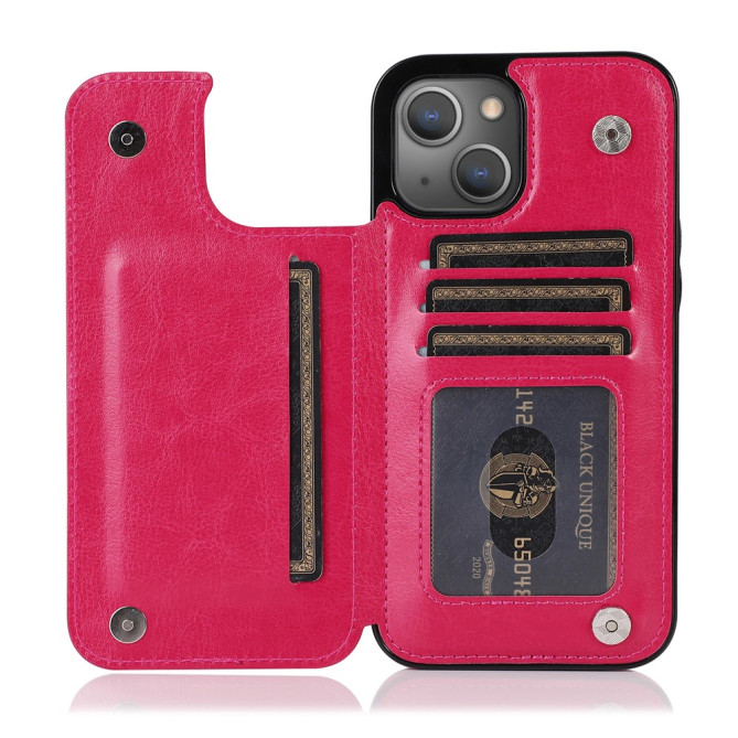 Housse iPhone 13 mini Portefeuille Support Crazy Horse Modèle 2