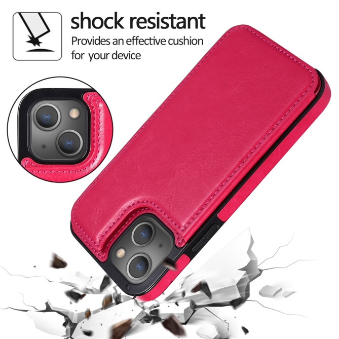Housse iPhone 13 mini Portefeuille Support Crazy Horse Modèle 2