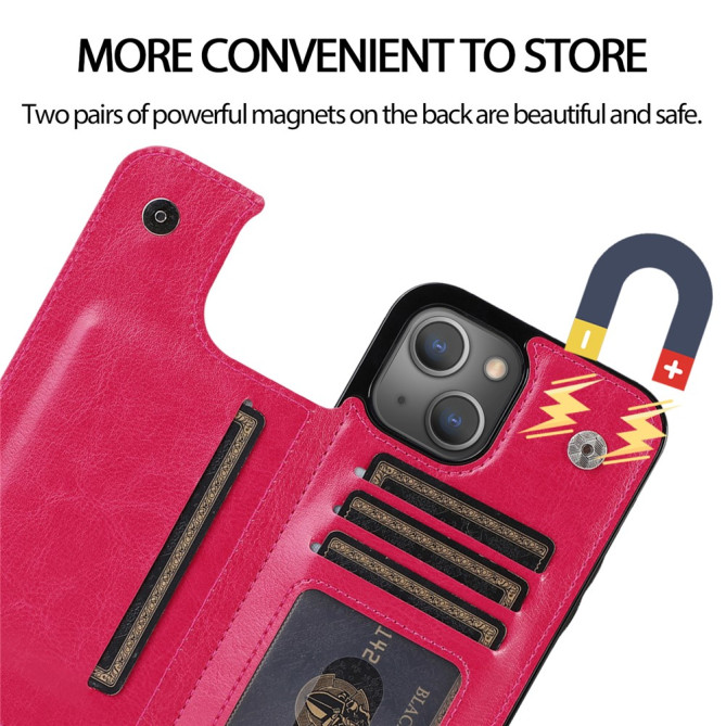 Housse iPhone 13 mini Portefeuille Support Crazy Horse Modèle 2